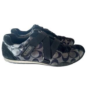 Coach Kyrie Sneakers Womens Size 9.5 Black Gray Signature Print